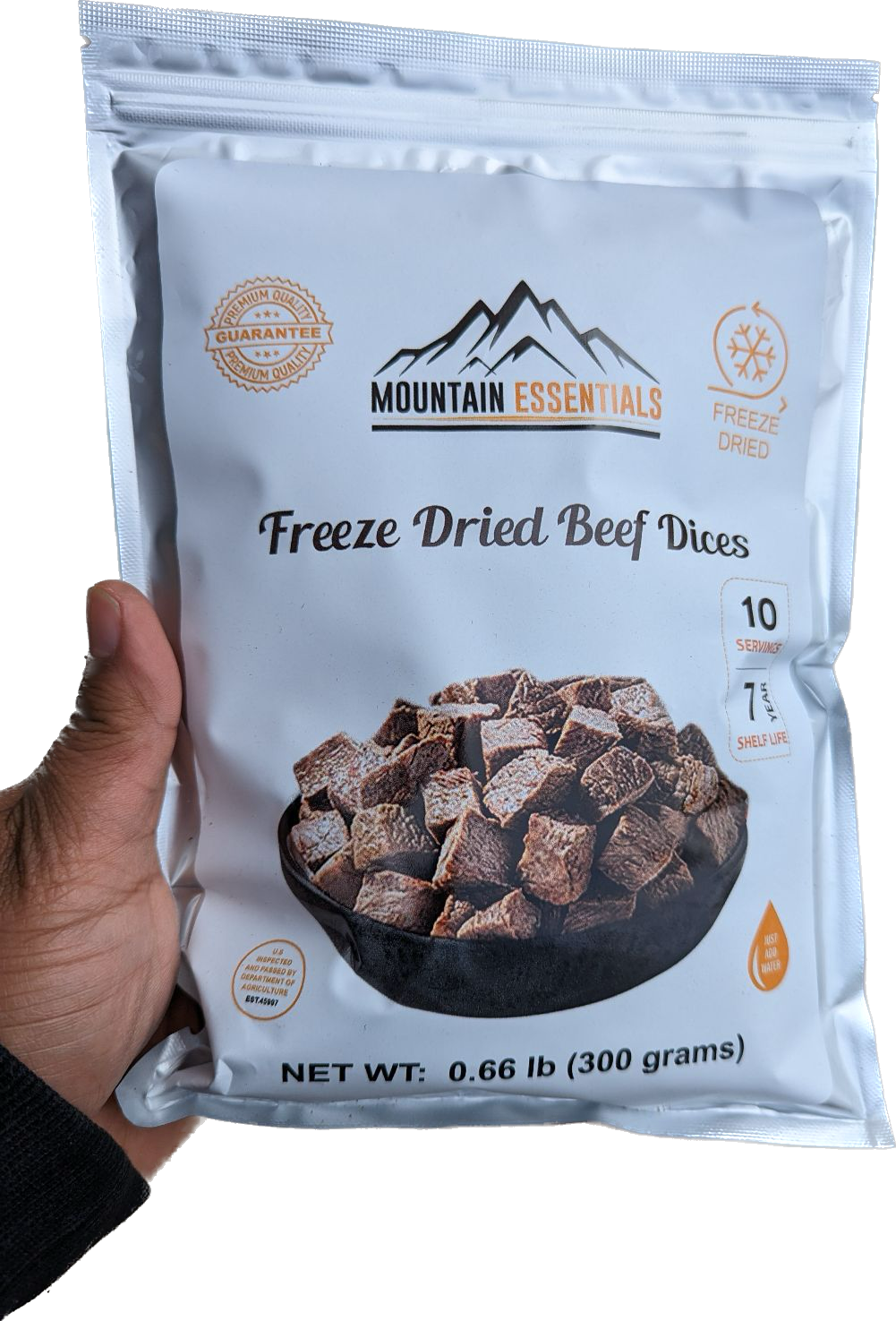 Mountain Essentials Freeze Dried Beef Dices - Protein Packed Meal
