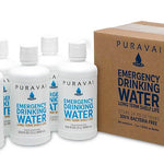 Puravai Emergency Drinking Water, 100% Bacteria Free Drinking Water, Purified Emergency Water, 20 Year Shelf Life, Long Term Water Storage, Sturdy Reusable Canteen Bottles