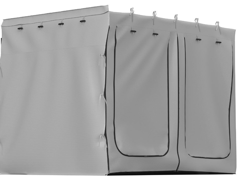 VEVOR Car Awning Room Accessory, Fit 8.2' x 8.2', 300D Oxford Car Awning Camping Tent with PVC Floor, Heavy Duty Extend Shelter for Car Awning SUV Tent Camper Van Overland Gear, Grey, Room Only