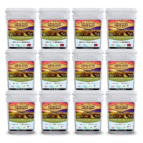 Heaven's Harvest Gluten-Free Non-GMO Freeze-Dried 12-Month Fruit and Vegetable Pail Kit - 2,040 Servings