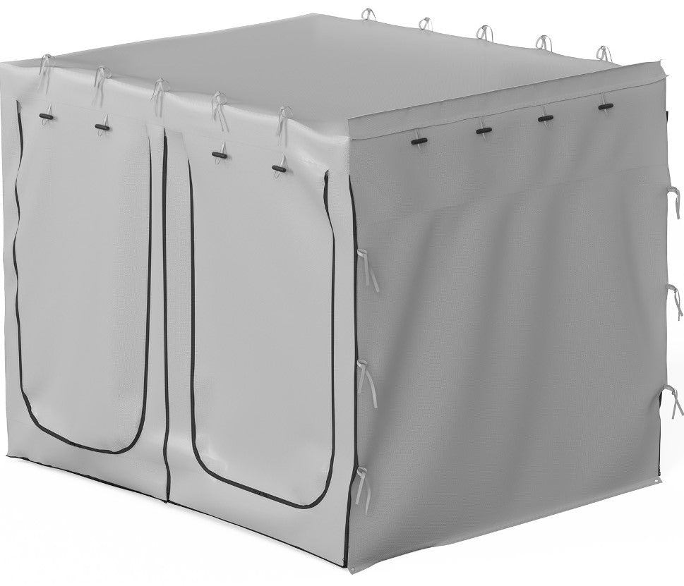 VEVOR Car Awning Room Accessory, Fit 8.2' x 8.2', 300D Oxford Car Awning Camping Tent with PVC Floor, Heavy Duty Extend Shelter for Car Awning SUV Tent Camper Van Overland Gear, Grey, Room Only