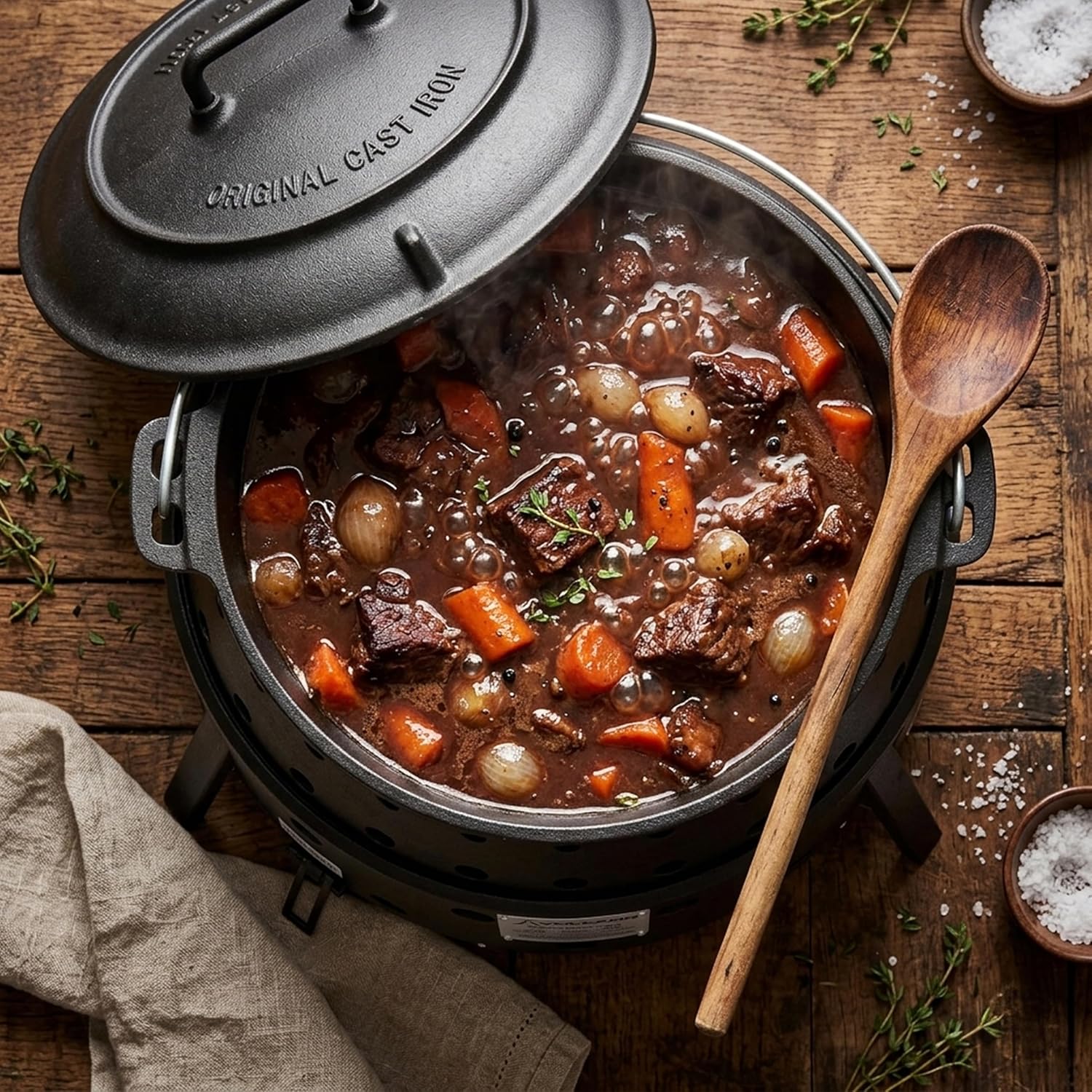 Volcano Grills Cast Iron Vintage Style Dutch Oven for Camping