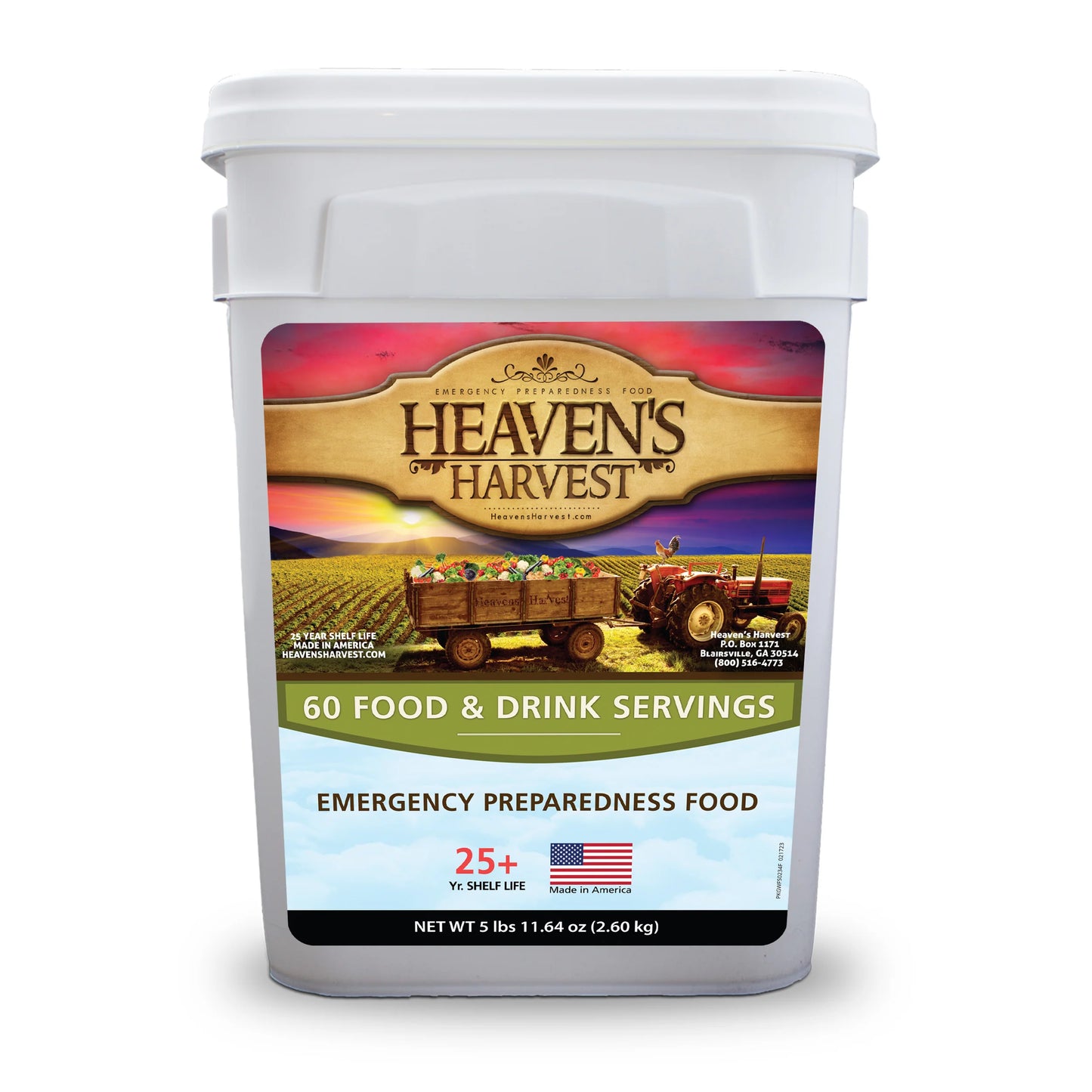 Heaven’s Harvest "1-Week Kit" Emergency Food Supply (60 Food & Drink Servings)