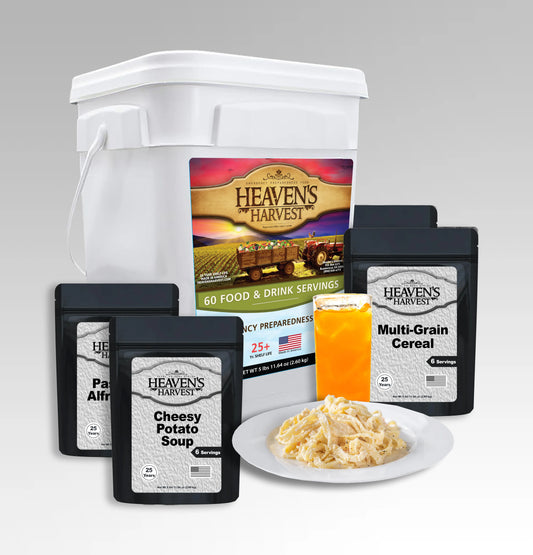 Heaven’s Harvest "1-Week Kit" Emergency Food Supply (60 Food & Drink Servings)