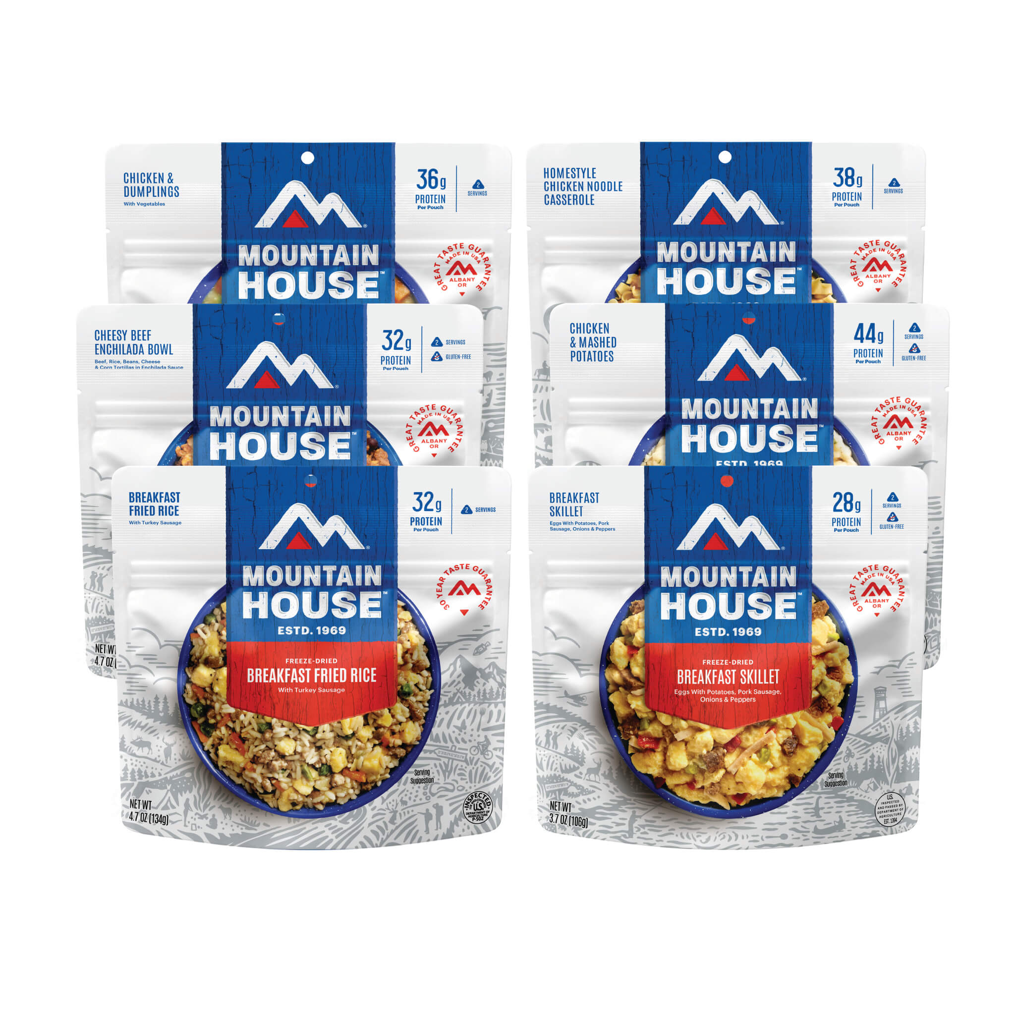 Mountain House 2-Day Backcountry Protein Box — 6 pouches