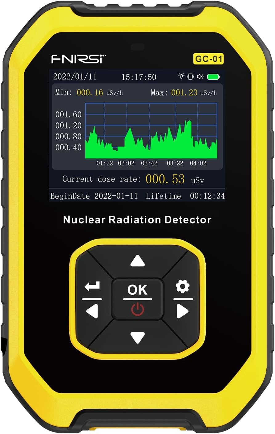 1 FNIRSI Radiation Dosimeter with Safecastle Multipurpose Toolkit Card