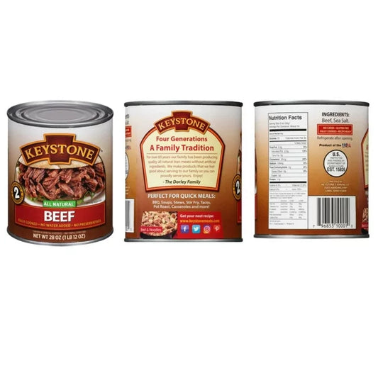 Keystone All Natural Beef, Chicken, and Pork 28oz Cans Combo (6 Cans - 2 of Each)