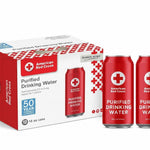 American Red Cross Emergency Purified Drinking Water, Case of 12, 50-Year Shelf Life, Hermetically Sealed Aluminum Cans, BPA-Free, 2.5–5 Day Supply Per Person, Emergency & Everyday Preparedness