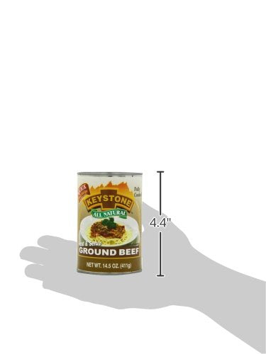 Keystone All Natural Ground Beef 14 Ounce Long Term Emergency Survival Food Canned Meat | Fully Cooked Ready to Eat | Gluten Free Family Pack