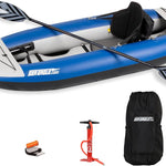 Sea Eagle 300X Explorer Touring, Camping, Fishing Whitewater Inflatable Kayak, Solo, Self-Bailing, Drop Stitch Floor-Paddle, Seat, Pump, Skeg, Bag | Pro Package