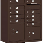 Cluster Box Unit (Includes Pedestal and Master Commercial Locks) - 16 A Size Doors - Type III - brown- Private Access thumbnail 6