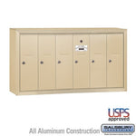 Salsbury 3506ASU Surface Mounted 6 Door Vertical Mailbox and USPS Access, Aluminum