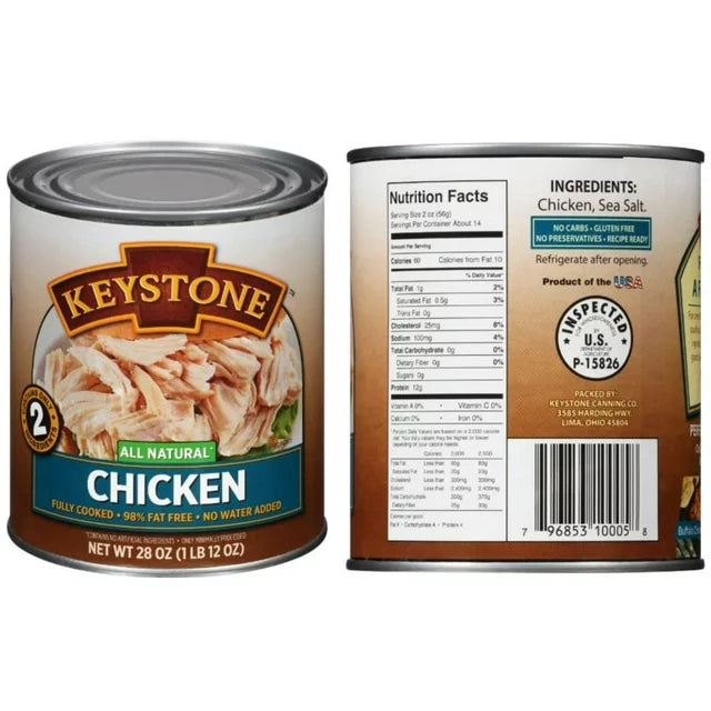Keystone All Natural Beef, Chicken, and Pork 28oz Cans Combo (6 Cans - 2 of Each)