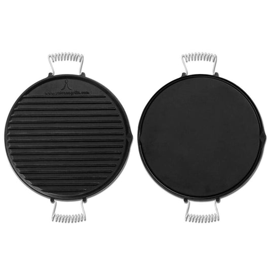 Volcano Grills Reversible Pre-Seasoned Cast Iron Griddle/Skillet, Black