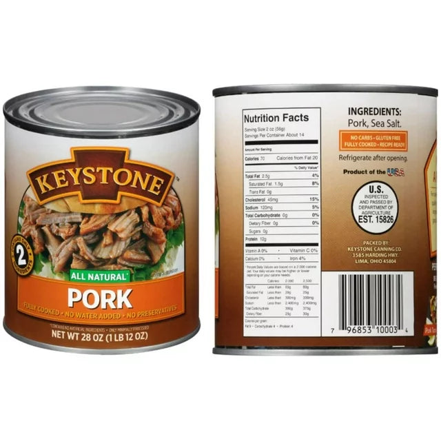 Keystone All Natural Beef, Chicken, and Pork 28oz Cans Combo (6 Cans - 2 of Each)