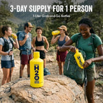 Ready H2O Bottled Emergency Drinking Water, 20 Year Shelf Life, Sealed for Long Term Storage, 3 Day Supply for 1 Person, Food Grade HDPE Bottles, Floating Design, 1 Liter Bottles, 12 Pack
