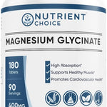 Nutrient Choice 400 mg Magnesium Glycinate 180 Tablets 90 Servings