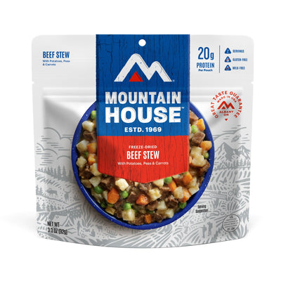 Mountain House Freeze-Dried Beef Stew Poches (6 Pack) | Ready-to-Eat Camping Food