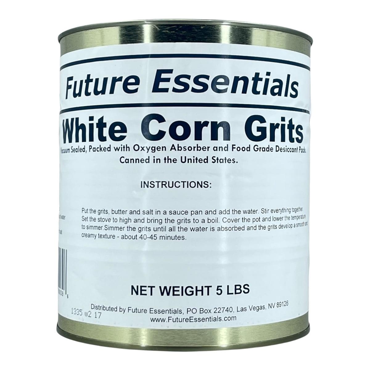 1 Can of Future Essentials White Corn Grits, 5 lbs Net Weight