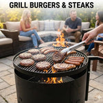 Volcano Fire Pit-Grill 24” Heavy Duty Steel Outdoor Fire Pit Cooking Grill System with Dutch Oven, 360° Rotating Adjustable Grill Ring, Wood & Charcoal Compatible for Backyard, Camping Cooking thumbnail 3