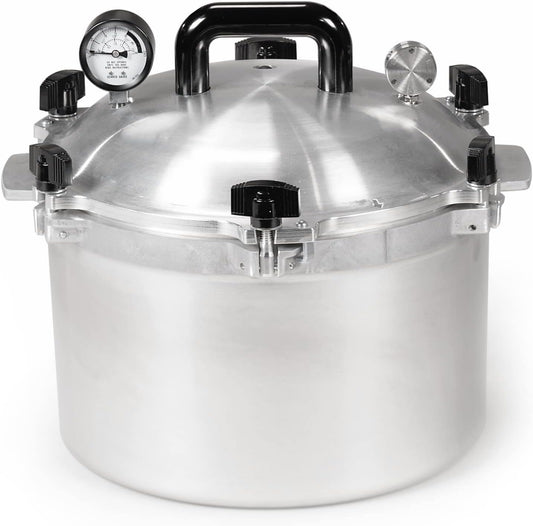 All American 1930: 15.5qt Pressure Cooker/Canner (The 915) - Exclusive Metal-to-Metal Sealing System - Easy to Open & Close - Suitable for Gas, Electric, or Flat Top Stoves - Made in the USA