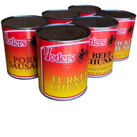 Yoder's Fully Cooked 28 Oz Meat Sampler Pack - 6 Cans