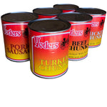 Yoder's Fully Cooked 28 Oz Meat Sampler Pack (Beef Chunks, Chicken Chunks, Turkey Chunks, Pork Chunks, Hamburger/Ground Beef, Pork Sausage) 6 Cans