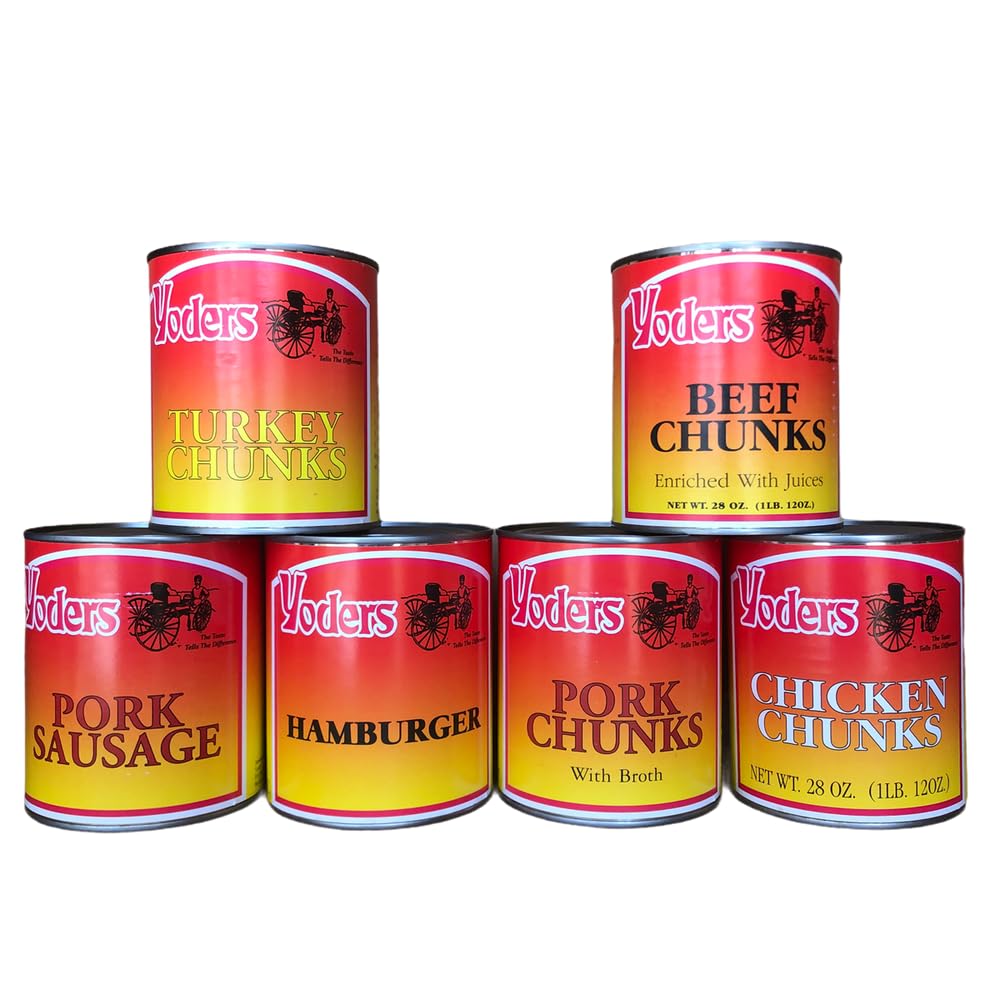 Yoder's Fully Cooked 28 Oz Meat Sampler Pack - 6 Cans