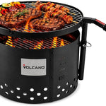 Volcano Fire Pit-Grill 24” Heavy Duty Steel Outdoor Fire Pit Cooking Grill System with Dutch Oven, 360° Rotating Adjustable Grill Ring, Wood & Charcoal Compatible for Backyard, Camping Cooking thumbnail 1