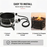 Volcano Fire Pit Burner Ring Kit for Volcano 2 & 3 Outdoor Grills –12” Double Steel Burner, 36 Flame Ports, Propane Regulator, 52” Hose & J-Tube | Portable Fire Pit for Camping, Patio & Backyard thumbnail 6