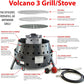 Volcano Grills 3-Fuel Portable Camping Stove/Fire Pit, Charcoal, Collapses Down to 5 inches; for Convenient Portability and Storage (VL-20-300)