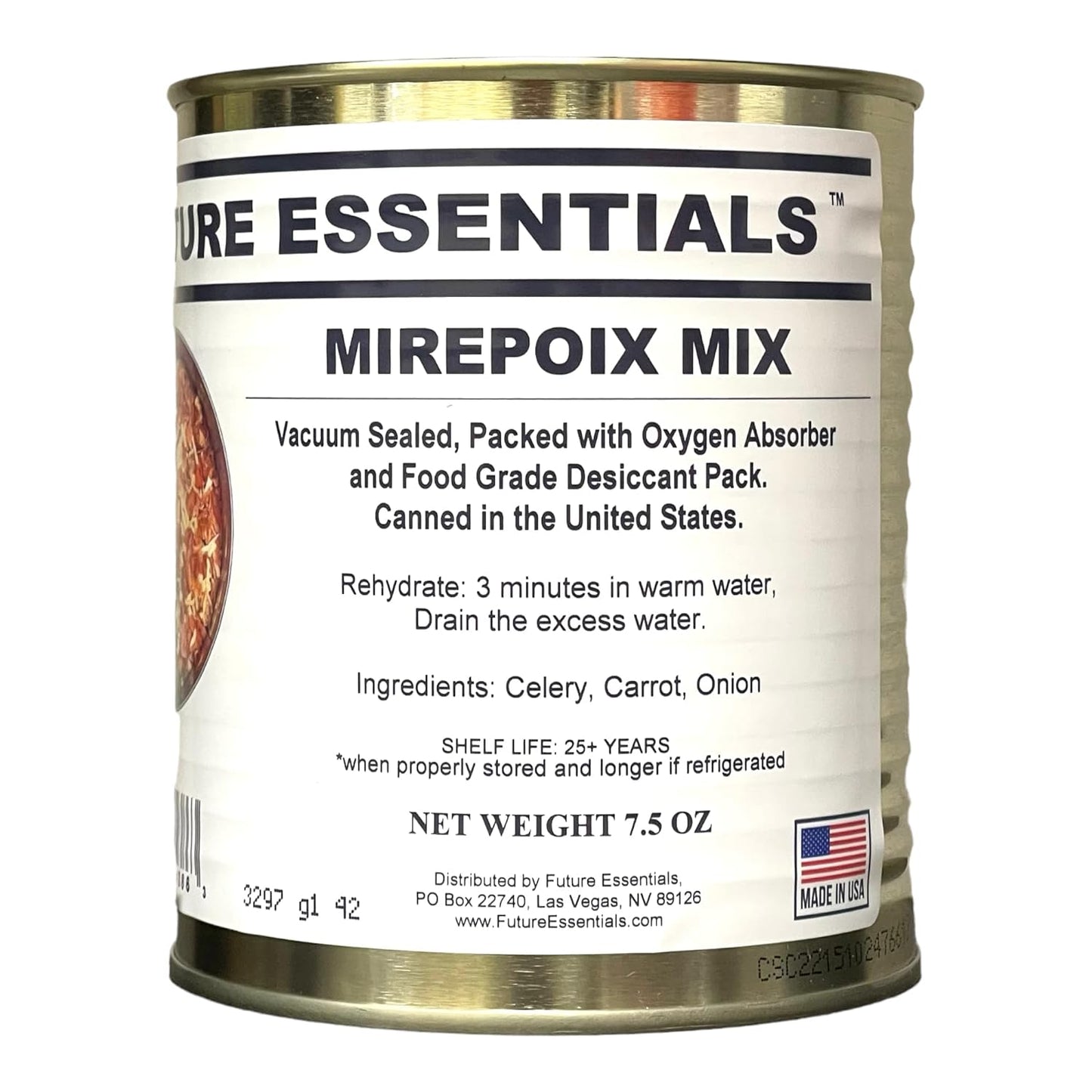 Future Essentials Canned Dehydrated Mirepoix Mix (Net Weight 7.5 Oz)