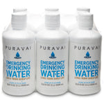 Puravai Emergency Drinking Water, 100% Bacteria Free Drinking Water, Purified Emergency Water, 20 Year Shelf Life, Long Term Water Storage, Sturdy Reusable Canteen Bottles