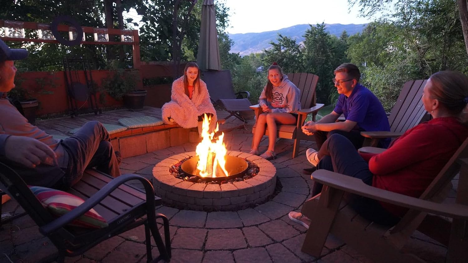 Volcano Fire Pit-Grill 24” Heavy Duty Steel Outdoor Fire Pit Cooking Grill System with Dutch Oven, 360° Rotating Adjustable Grill Ring, Wood & Charcoal Compatible for Backyard, Camping Cooking