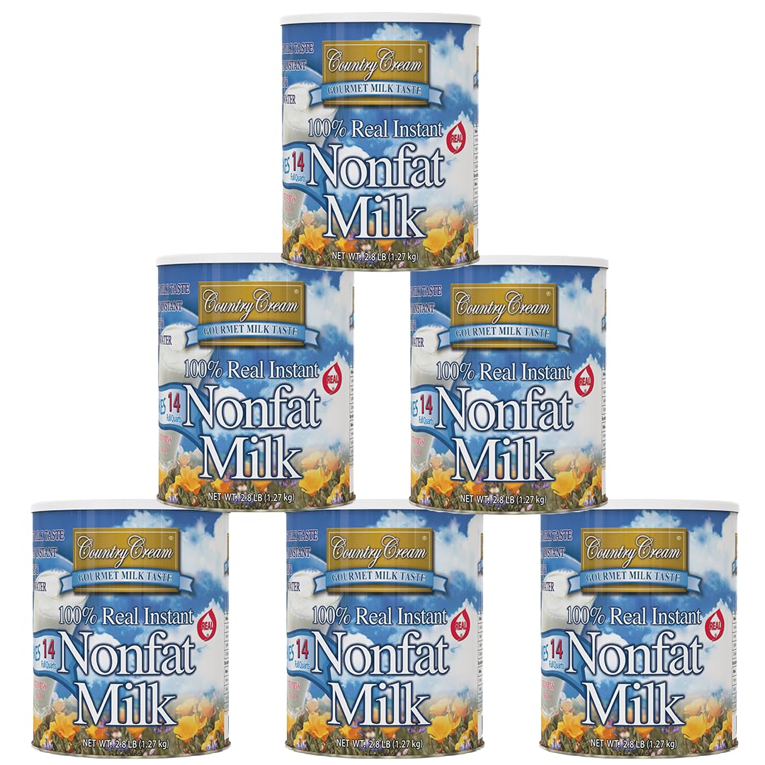 Country Cream 100% Real Instant Nonfat Milk, case of six #10 cans