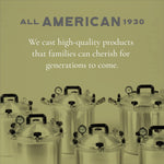 All American 1930: 15.5qt Pressure Cooker/Canner (The 915) - Exclusive Metal-to-Metal Sealing System - Easy to Open & Close - Suitable for Gas, Electric, or Flat Top Stoves - Made in the USA