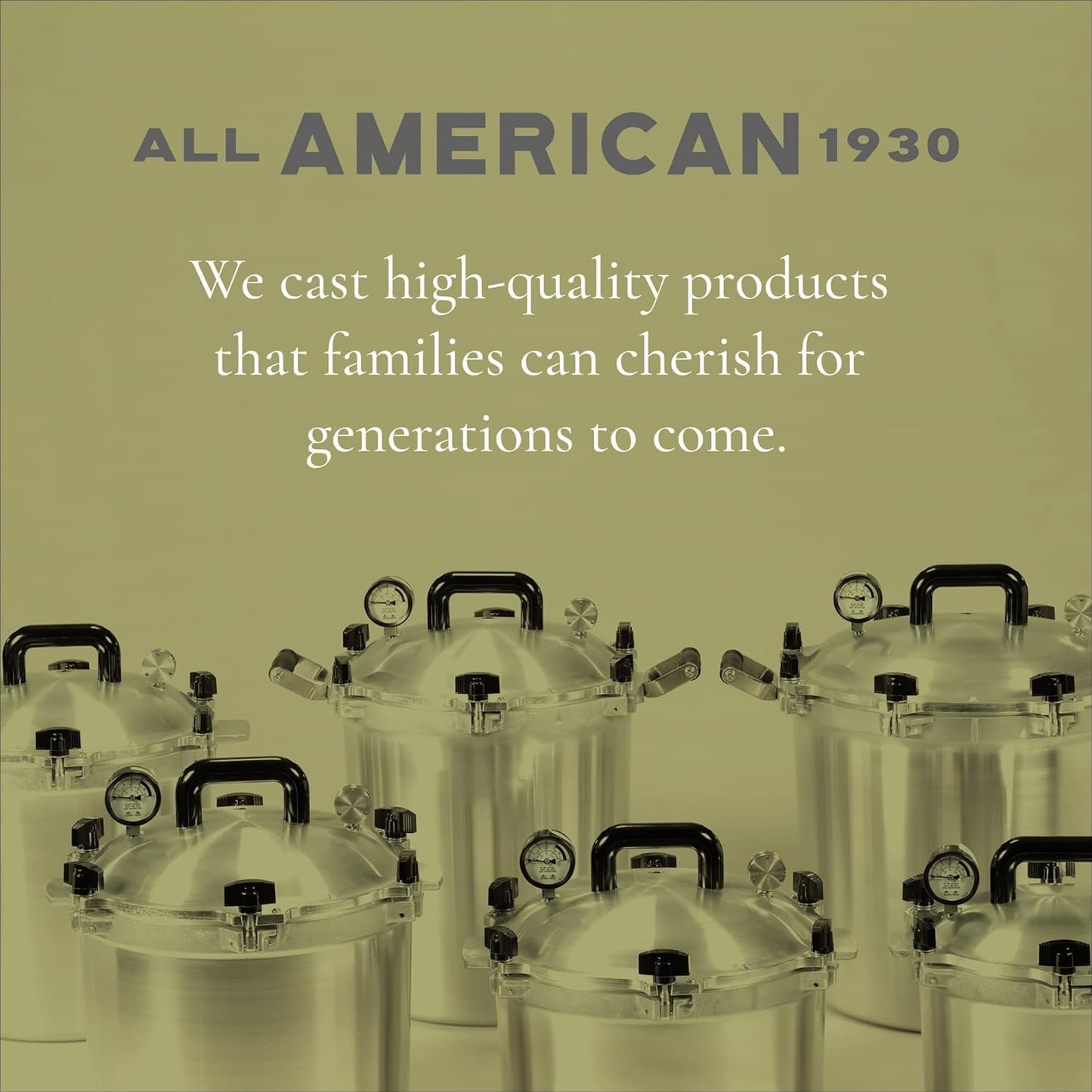 All American 1930: 30qt Pressure Cooker/Canner (The 930) - Exclusive Metal-to-Metal Sealing System - Easy to Open & Close - Suitable for Gas or Electric Stoves - Made in the USA