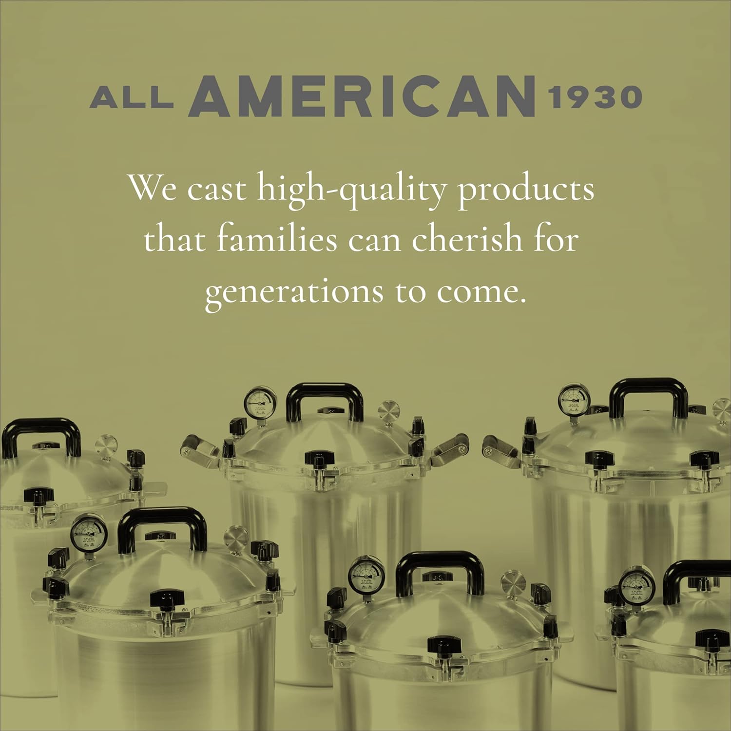 All American 1930: 30qt Pressure Cooker/Canner (The 930) - Exclusive Metal-to-Metal Sealing System - Easy to Open & Close - Suitable for Gas or Electric Stoves - Made in the USA