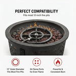 Volcano Fire Pit Burner Ring Kit for Volcano 2 & 3 Outdoor Grills –12” Double Steel Burner, 36 Flame Ports, Propane Regulator, 52” Hose & J-Tube | Portable Fire Pit for Camping, Patio & Backyard thumbnail 5