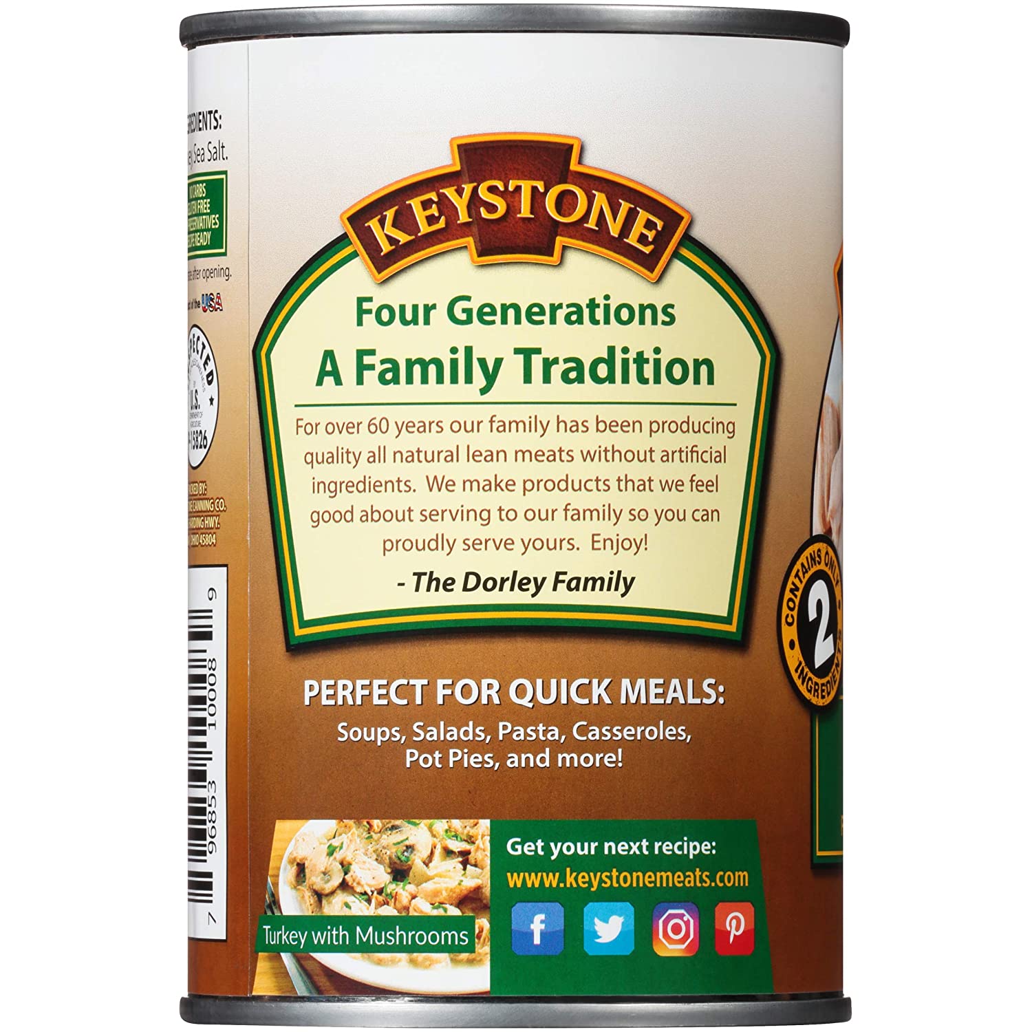 Keystone Meats All Natural Canned Turkey 14.5 Oz Can