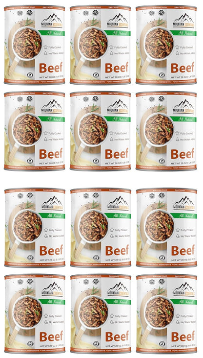 MOUNTAIN ESSENTIALS All Natural Fully Cooked Ready to Eat Canned Beef 28 Oz Gluten Free