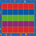 ABC Rainbow Seating Classroom Rug with 24 Seats - Kids Educational Learning Rug for Preschool, Kindergarten, and Elementary School