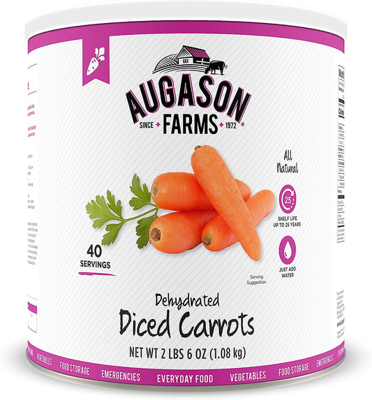 Augason Farms Dehydrated Diced Carrots,net weight 2 lbs 6 ounce.