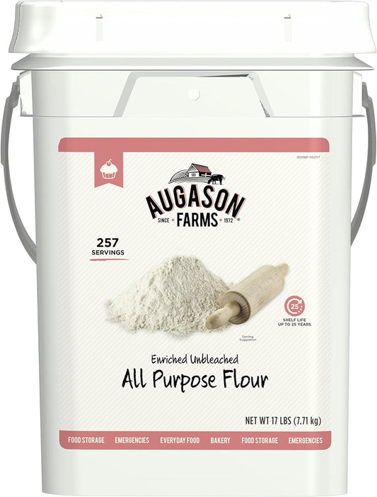 Augason Farms Enriched Unbleached All Purpose Flour 17 Pound (Pack of 1)