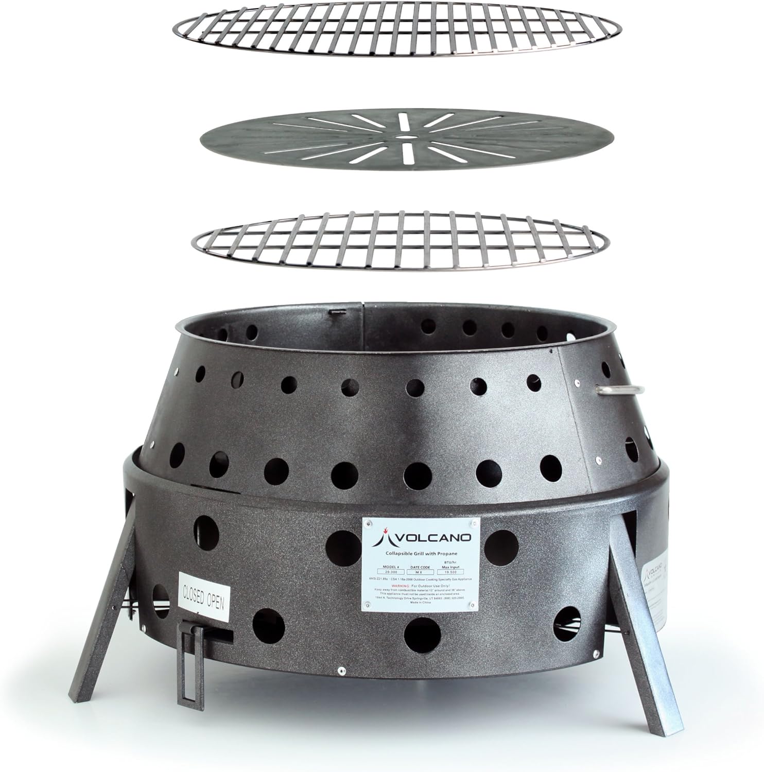 Volcano Grills 20-200 2 Fuel Charcoal & Wood Collapsible Stove Volcano 2 Grill