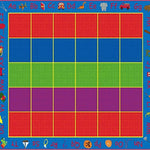 ABC Rainbow Seating Classroom Rug with 24 Seats - Kids Educational Learning Rug for Preschool, Kindergarten, and Elementary School