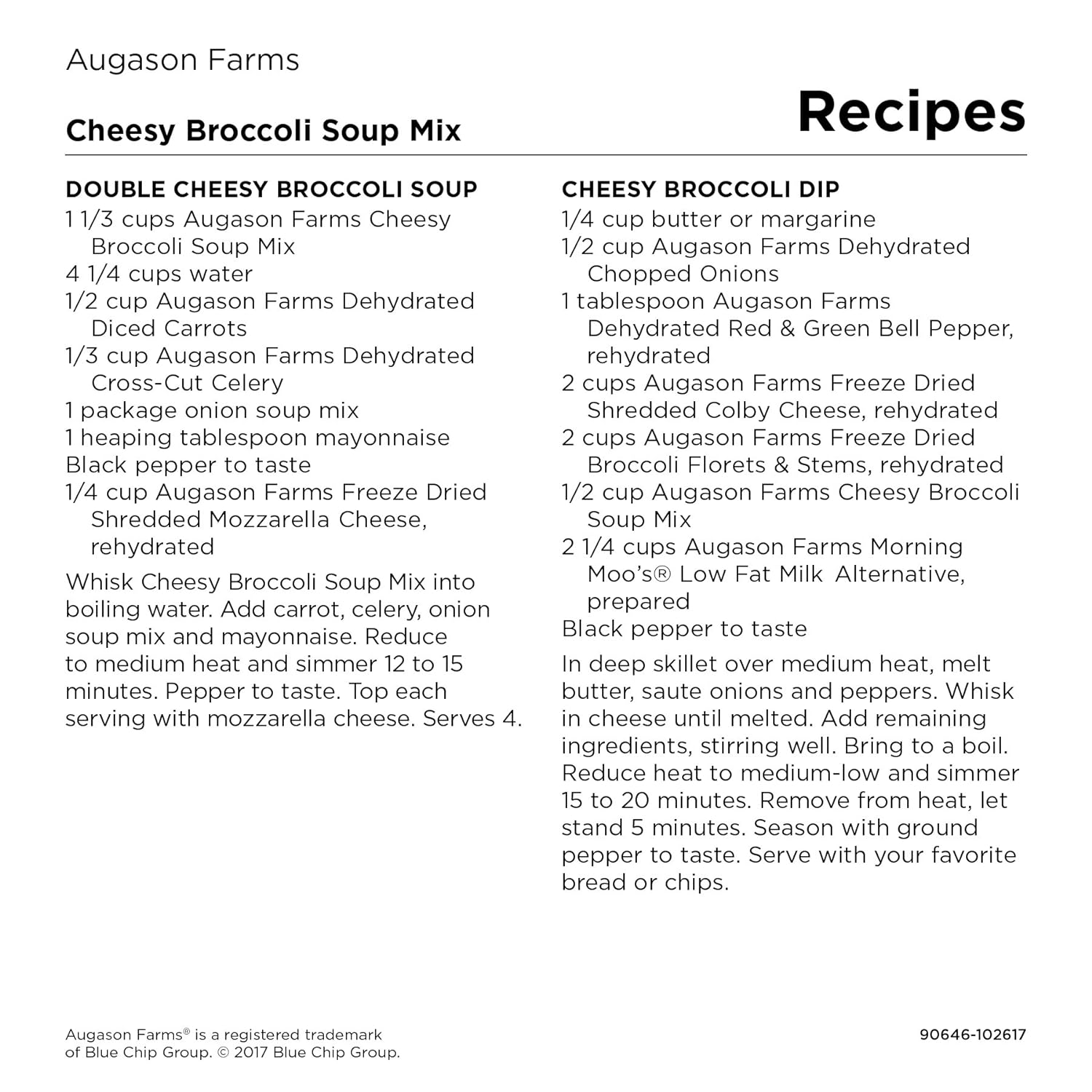 Augason Farms Cheesy Broccoli Soup Mix Can, 54 oz