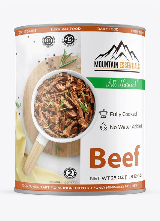 MOUNTAIN ESSENTIALS All Natural Fully Cooked Ready to Eat Canned Beef 28 Oz Gluten Free