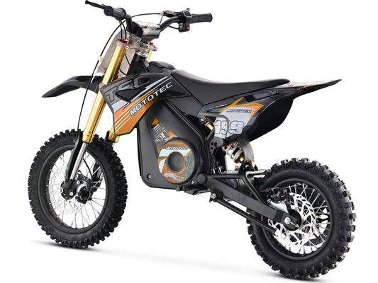Orange MotoTec Pro Electric Dirt Bike - 36V, 1000W Lithium