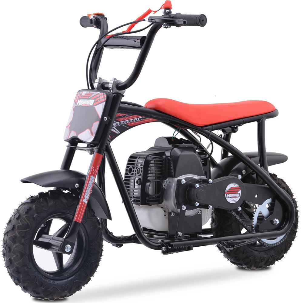 MotoTec Bandit 52cc 2-Stroke Kids Gas Mini Bike Red (MT-MB-52cc-Bandit_Red), Small